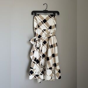 The Limited Black, White & Beige Strapless Sundress